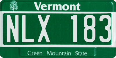 VT license plate NLX183