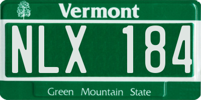 VT license plate NLX184