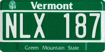 VT license plate NLX187