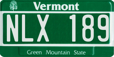 VT license plate NLX189