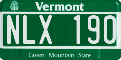 VT license plate NLX190