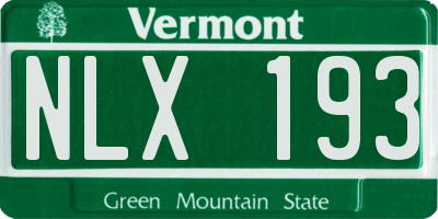 VT license plate NLX193