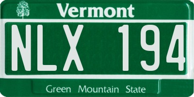 VT license plate NLX194
