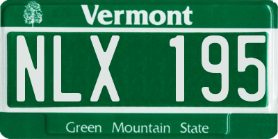 VT license plate NLX195