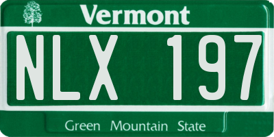 VT license plate NLX197