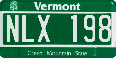 VT license plate NLX198