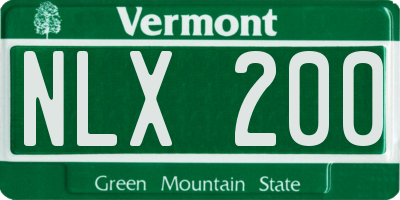 VT license plate NLX200