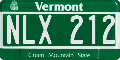VT license plate NLX212