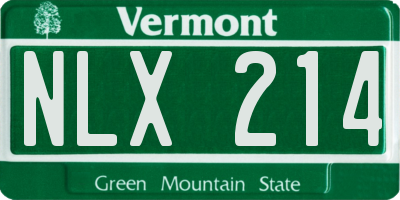 VT license plate NLX214