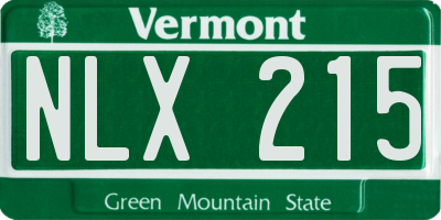 VT license plate NLX215
