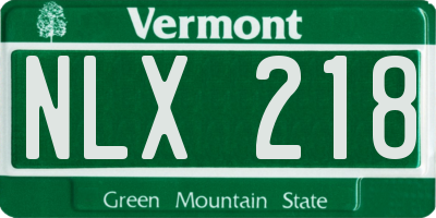 VT license plate NLX218