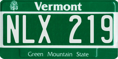 VT license plate NLX219