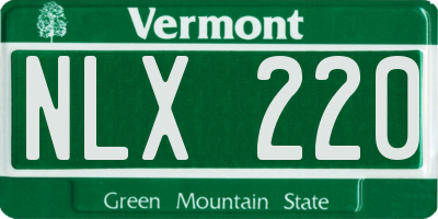 VT license plate NLX220