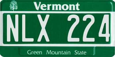 VT license plate NLX224