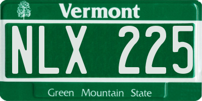 VT license plate NLX225