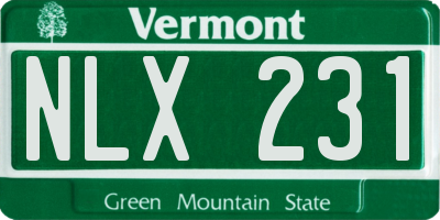 VT license plate NLX231