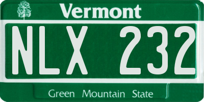 VT license plate NLX232