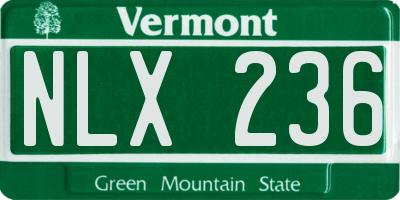 VT license plate NLX236