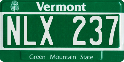 VT license plate NLX237