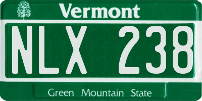 VT license plate NLX238