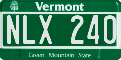 VT license plate NLX240
