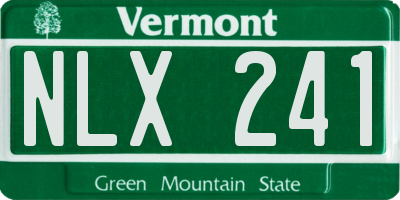 VT license plate NLX241