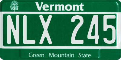 VT license plate NLX245