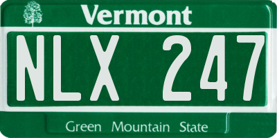 VT license plate NLX247
