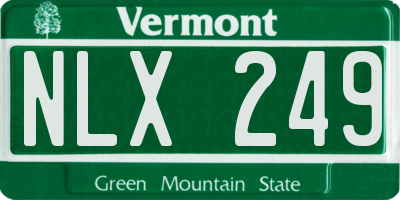 VT license plate NLX249