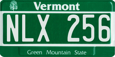 VT license plate NLX256