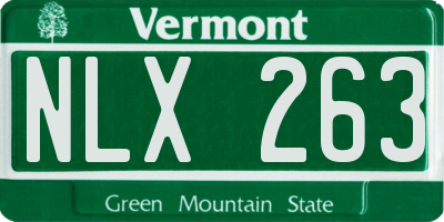 VT license plate NLX263