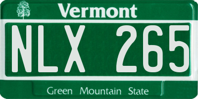 VT license plate NLX265
