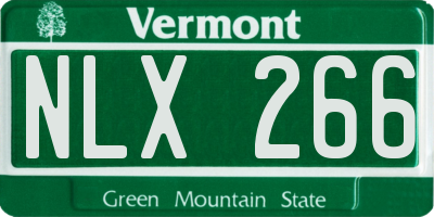 VT license plate NLX266