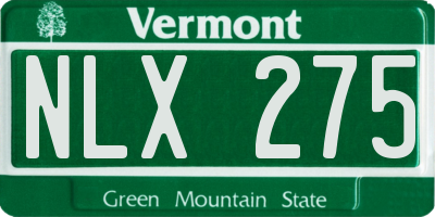 VT license plate NLX275