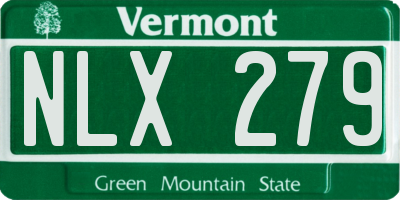 VT license plate NLX279