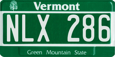 VT license plate NLX286
