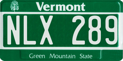 VT license plate NLX289