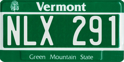 VT license plate NLX291