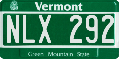 VT license plate NLX292