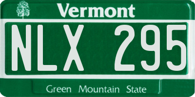 VT license plate NLX295
