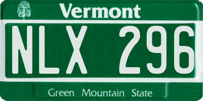 VT license plate NLX296