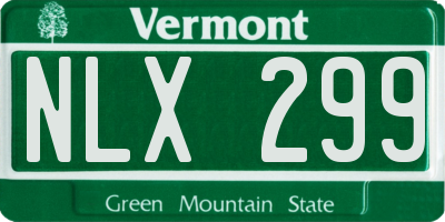 VT license plate NLX299