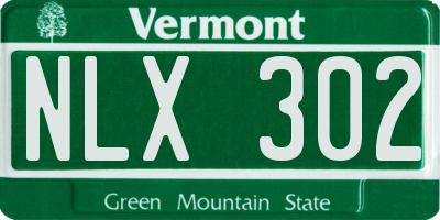 VT license plate NLX302