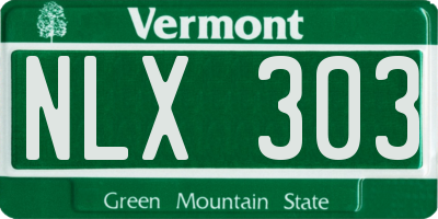 VT license plate NLX303