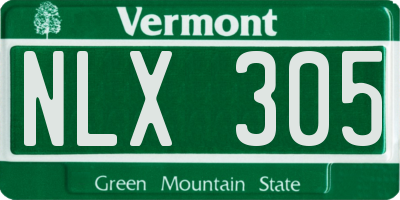 VT license plate NLX305