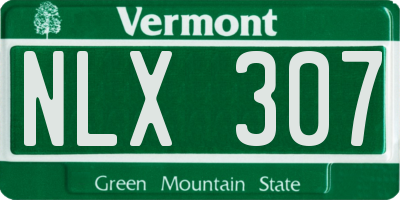 VT license plate NLX307