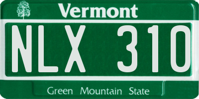 VT license plate NLX310
