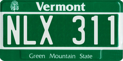 VT license plate NLX311
