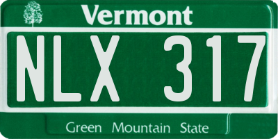 VT license plate NLX317