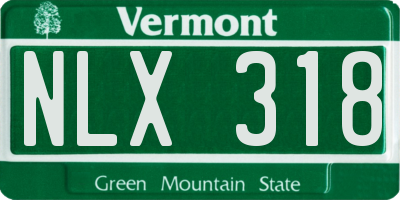 VT license plate NLX318